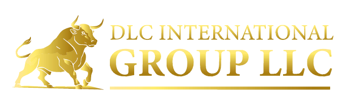 DLC International Group LLC logo with a gold bull